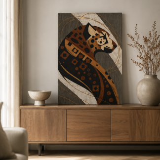 elegáns kortárs modern intarzia kép párducos